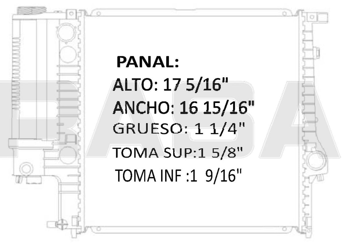 35904 RADIADOR ALUMINIO PLASTICO BMW 3181 C, S, Z3 91-98 91-99 RASA <CP>