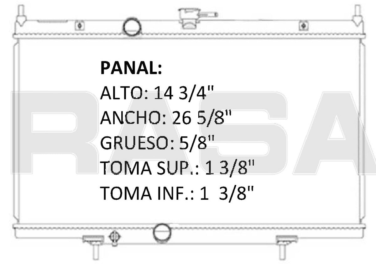 36005 AU RADIADOR ALUMINIO PLASTICO SENTRA L4 2.0,, 2.5 07-09 TRANS:AUTOMATICA RASA