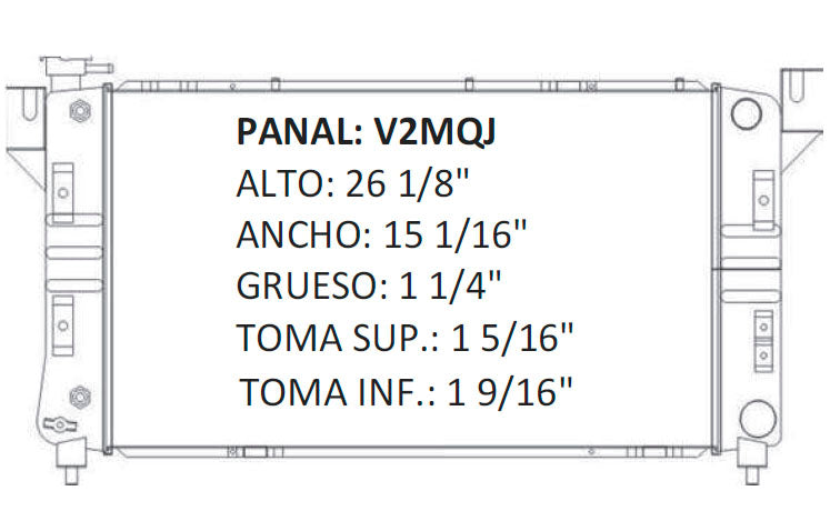 35693 AU M RADIADOR ALUMINIO PLASTICO GRAND CARAVAN - VOYAGERTOWN & COUNTRY L4/V6 2.4/3.0/3.3/3.9 96-00 MECANICO TRANS:AUTOMATICA RASA