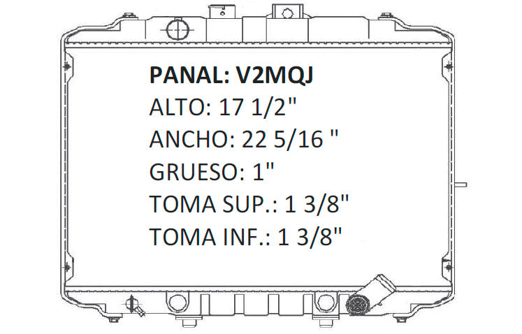 36080 RADIADOR ALUMINIO PLASTICO H100 97-10 L4 2.5/2.6L 97-10 RASA DIESEL