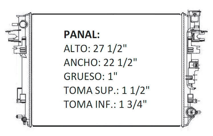 36126 AU RADIADOR ALUMINIO PLASTICO RAM 1500 / 2500 08-11 TRANS:AUTOMATICA RASA