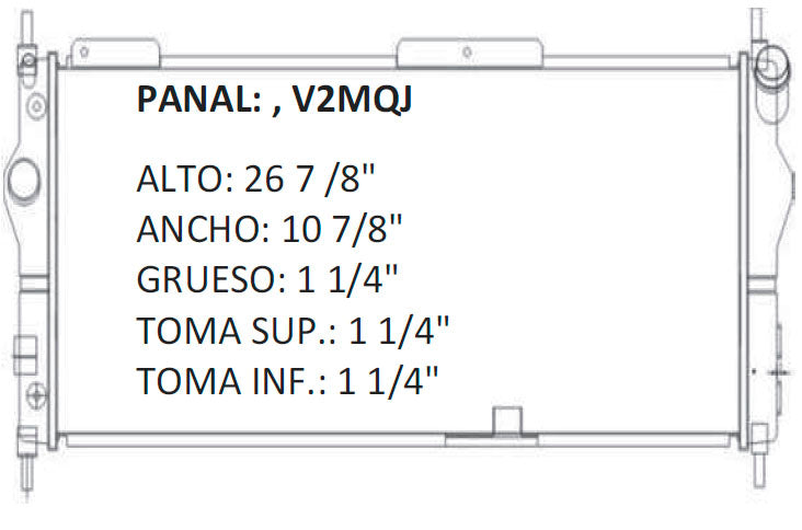 35634 M RADIADOR ALUMINIO PLASTICO CHEVY, MONZA, PICK UP L4-16V 1.4 93-00 MECANICO RASA