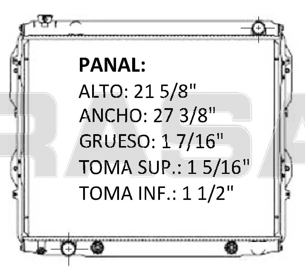 36072 AU RADIADOR ALUMINIO PLASTICO TUNDRA 00-06 V6 3.4/4.0L 00-06 TRANS:AUTOMATICA RASA