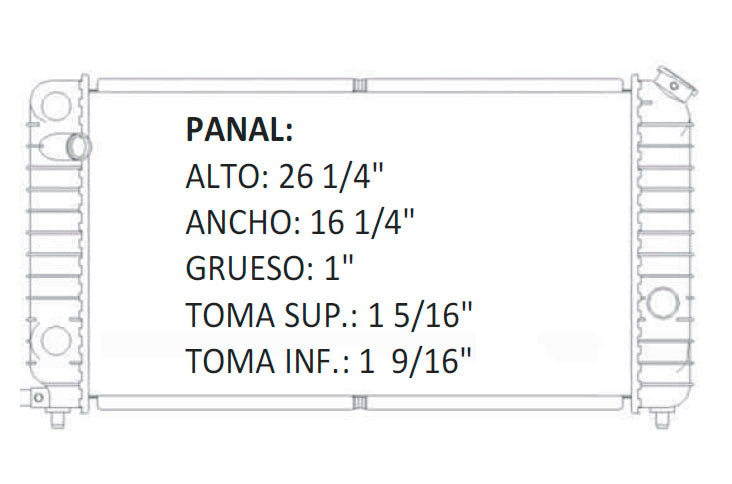RADIADOR ALUMINO PLASTICO ODLS MOBILE, GMC,/VAN,BRAVADA,BLAZR 94-95