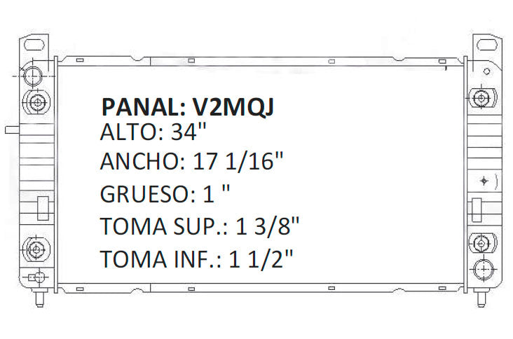 35749 AU RADIADOR ALUMINIO PLASTICO AVALANCHE 1500/SILVERADO/SIERRA PU/SUBURBAN /TAHOE/ YUKON /ESCALADE/H2 V8 4.8/5.3 99-07 TRANS:AUTOMATICA RASA
