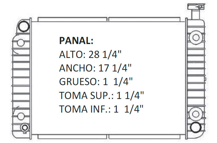36045 AU RADIADOR ALUMINIO PLASTICO LUMINA AP/OLDSMOVILE 92-95 V6 3.8L 92-98 TRANS:AUTOMATICA RASA
