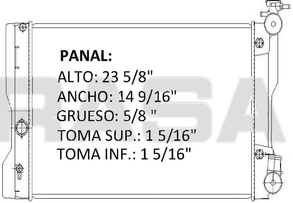 36134 AU RADIADOR ALUMINIO PLASTICO COROLLA / MATRIX / PONTIAC VIBE 08-12 TRANS:AUTOMATICA RASA