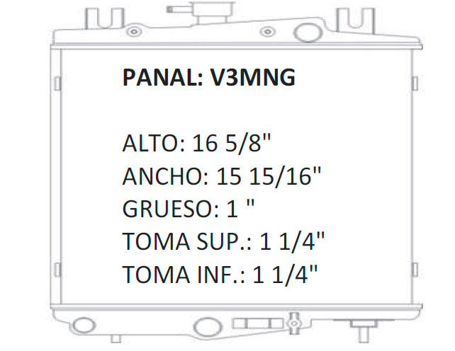 35544 RADIADOR ALUMINIO PLASTICO CARAVAN/GRAND CARAVAN - VOYAGER/GRAND VOYAGER L4/V6 2.5/3.0 84-89 RASA