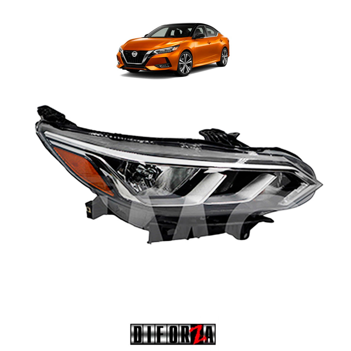FARO SENTRA B18 2021-2023 F/CROMADO C/MICA AMBAR (VERSION SENSE-ADVANCE) DER #OP