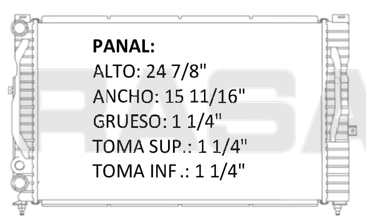 35913 M RADIADOR ALUMINIO PLASTICO A4/A4 QUATTRO/ VW PASSAT 96-06 MECANICO RASA