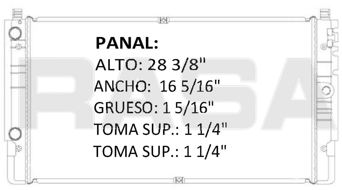 35960 M RADIADOR ALUMINIO PLASTICO EUROVAN 96-03 V6 2.8L 96-03 MECANICO RASA