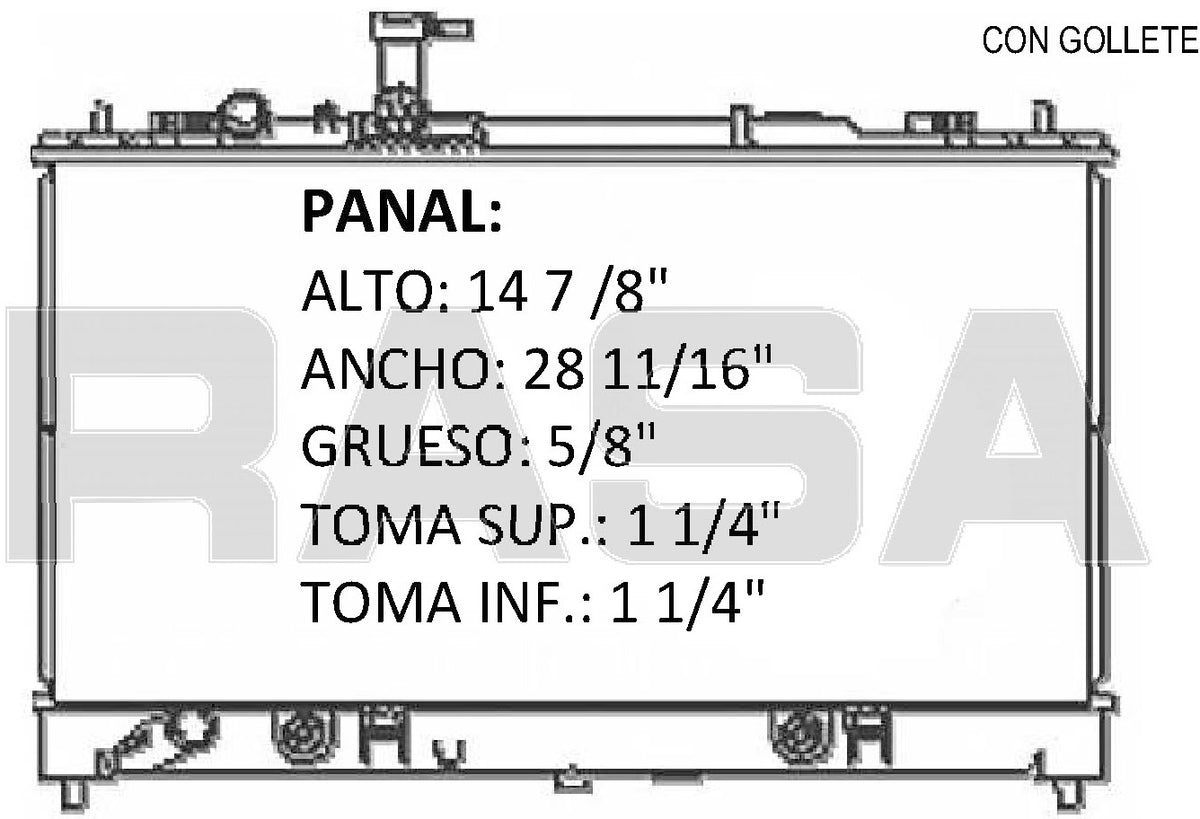 36083 AU RADIADOR ALUMINIO PLASTICO MAZDA 6 L4 2.3L 03-05 TRANS:AUTOMATICA RASA