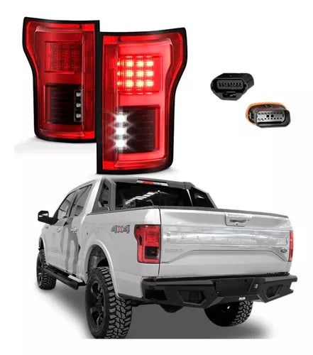 CALAVERAS CON FULL LED ROJAS F-150 / LOBO 16-17 #AM