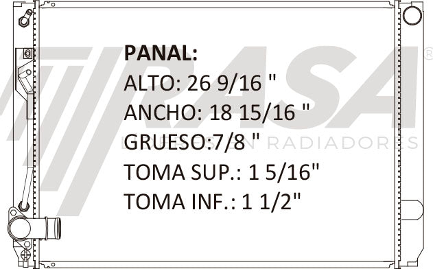 36199 AU RADIADOR ALUMINIO PLASTICO SIENNA 05-06 TRANS:AUTOMATICA RASA