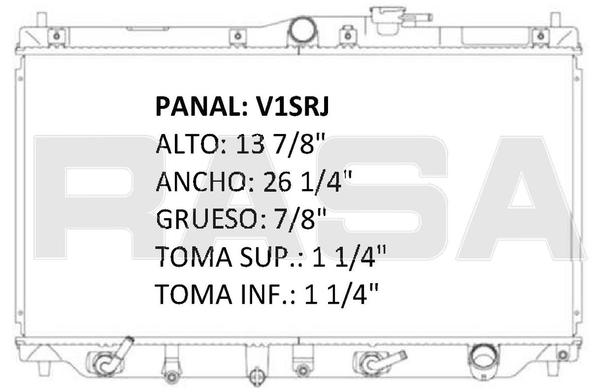 RADIADOR ALUMINO PLASTICO ACCORD 2.2 LTS. L4 90-96