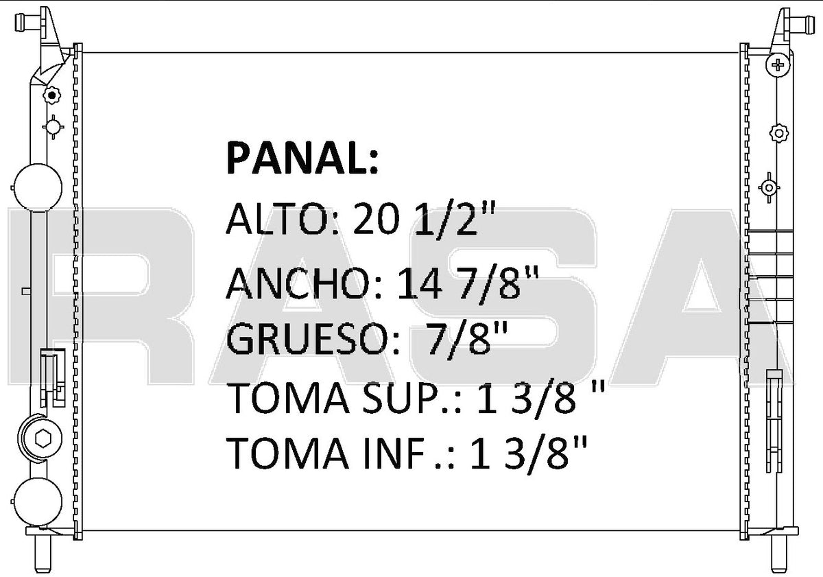 36185 M RADIADOR ALUMINIO PLASTICO PALIO (04-08) / PALIO ADVENTURE (04-08) 04-08 MECANICO RASA