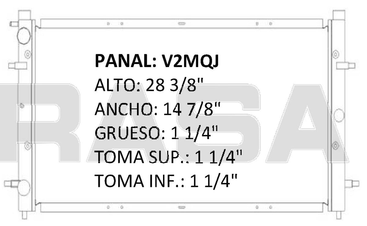 35802 RADIADOR ALUMINIO PLASTICO EUROVAN V6 2.0 / 2.8 Lt 95-03 RASA