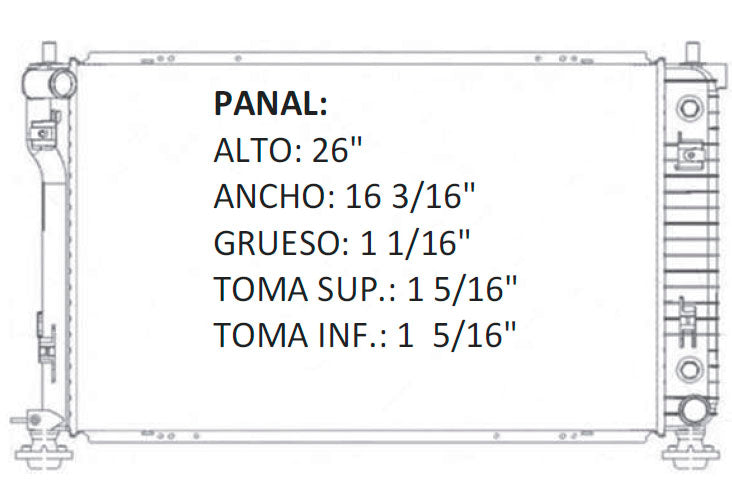 35955 AU RADIADOR ALUMINIO PLASTICO EQUINOX / PONTIAC TORRENT V6 3.4/3.6 06-09 TRANS:AUTOMATICA RASA #RS