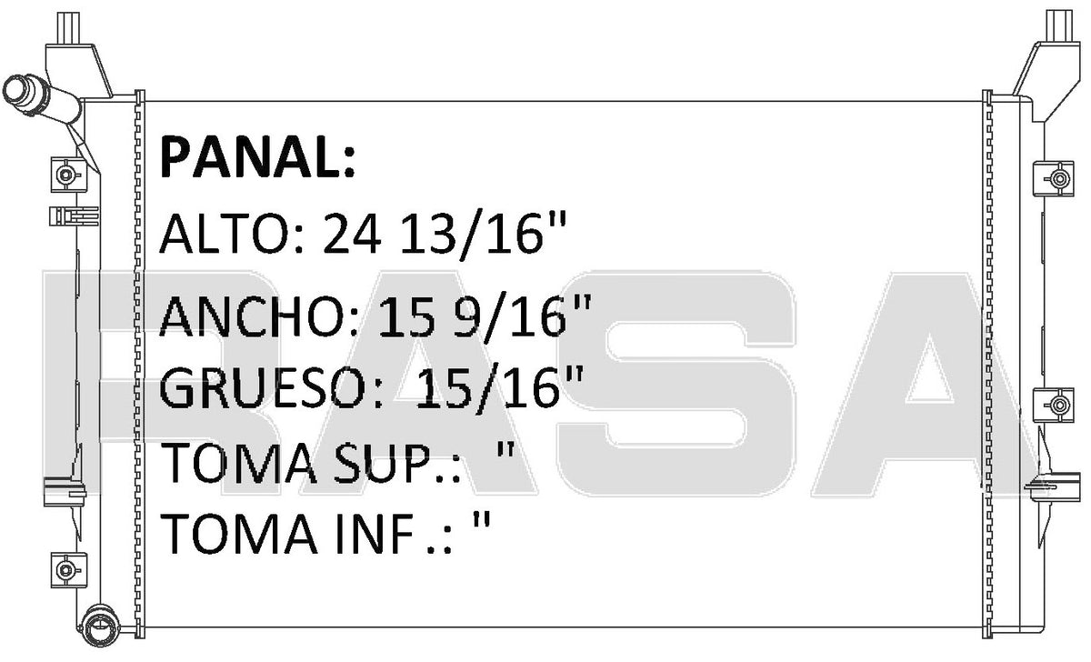 36187 AU M RADIADOR ALUMINIO PLASTICO BORA TURBO (06-11), PASSAT FOUR MOTION 06-11 MECANICO TRANS:AUTOMATICA RASA