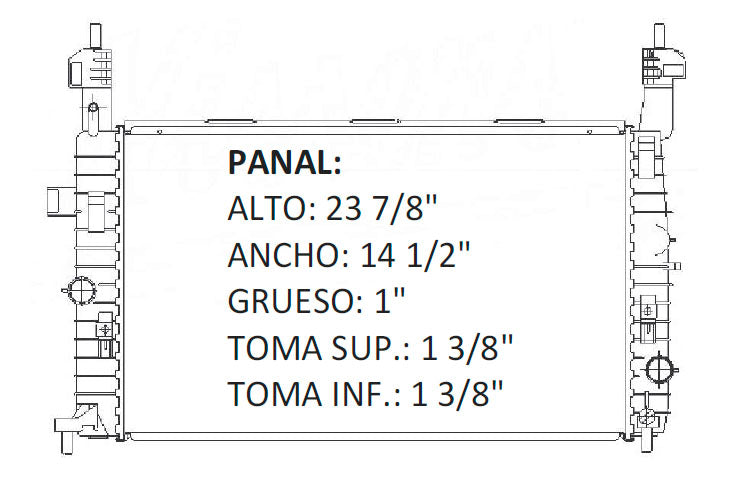 36090 AU M RADIADOR ALUMINIO PLASTICO MERIVA L4 1.8L 03-04 MECANICO TRANS:AUTOMATICA RASA