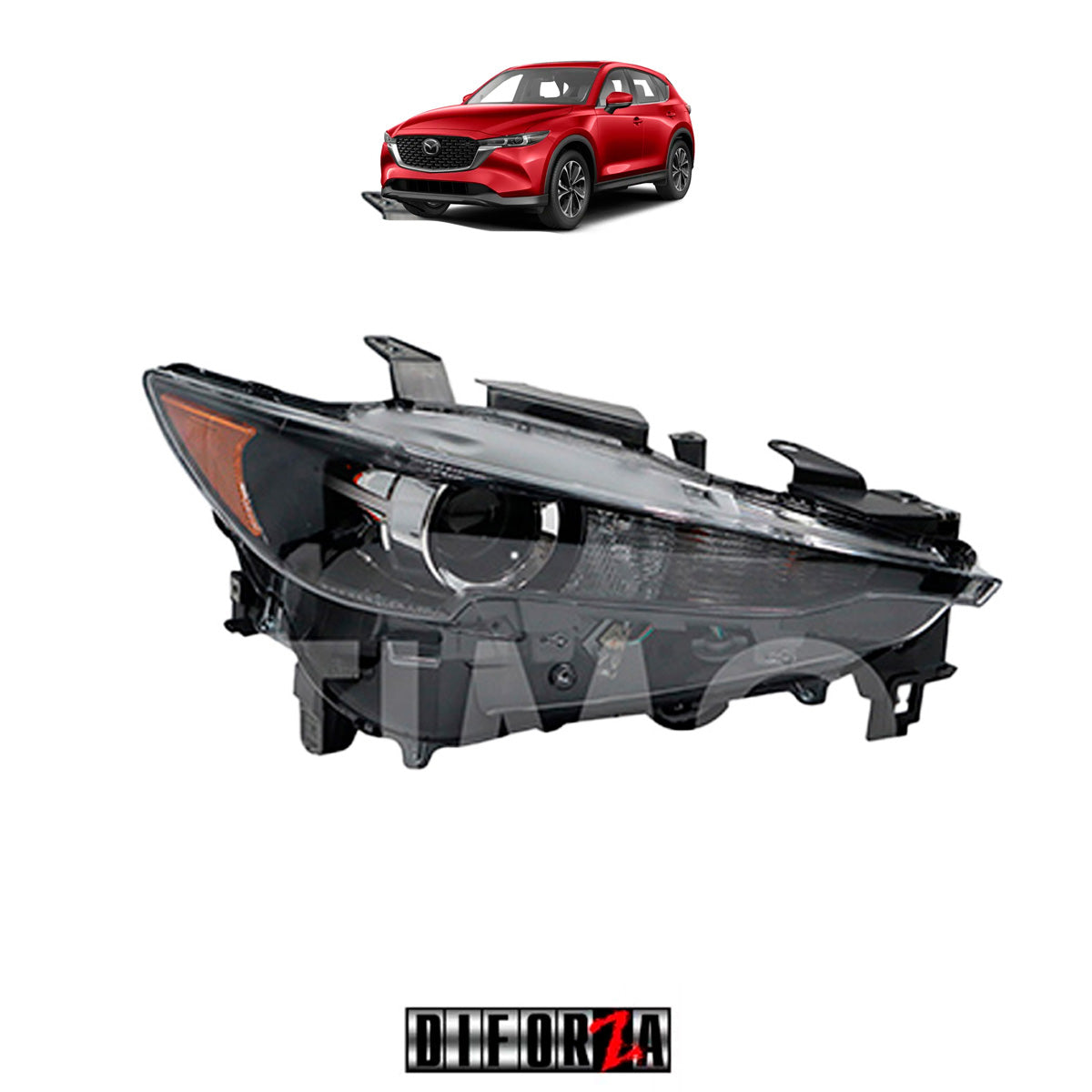 FARO MAZDA CX-5 2018-2021 F/NEGRO C/LED C/LUPA C/MICA AMBAR IZQ #OP