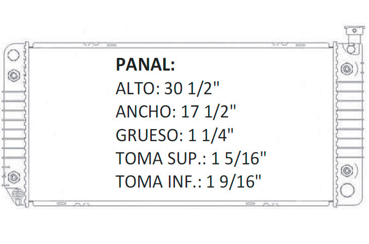 35827 AU RADIADOR ALUMINIO PLASTICO G SERIES VANS V6/V8 4.3/5.0/5.7 92-96 TRANS:AUTOMATICA RASA