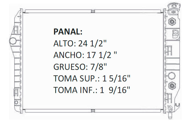 36044 AU RADIADOR ALUMINIO PLASTICO CAMARO/PONTIAC/FIREBIRD 00-02 V8 5.7L 00-02 TRANS:AUTOMATICA RASA