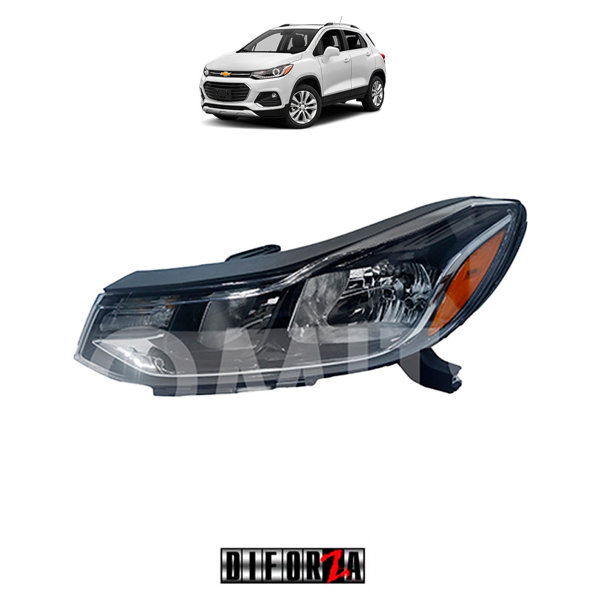 FARO TRAX 2017-2020 F/CROMADO C/MICA AMBAR (VERSION LS-LT) IZQ #OP