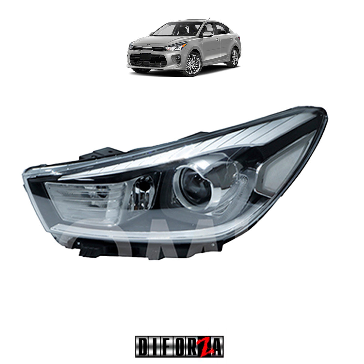 FARO RIO 2018-2022 F/NEGRO C/LED C/LUPA (SEDAN/HATBACH) IZQ #OP