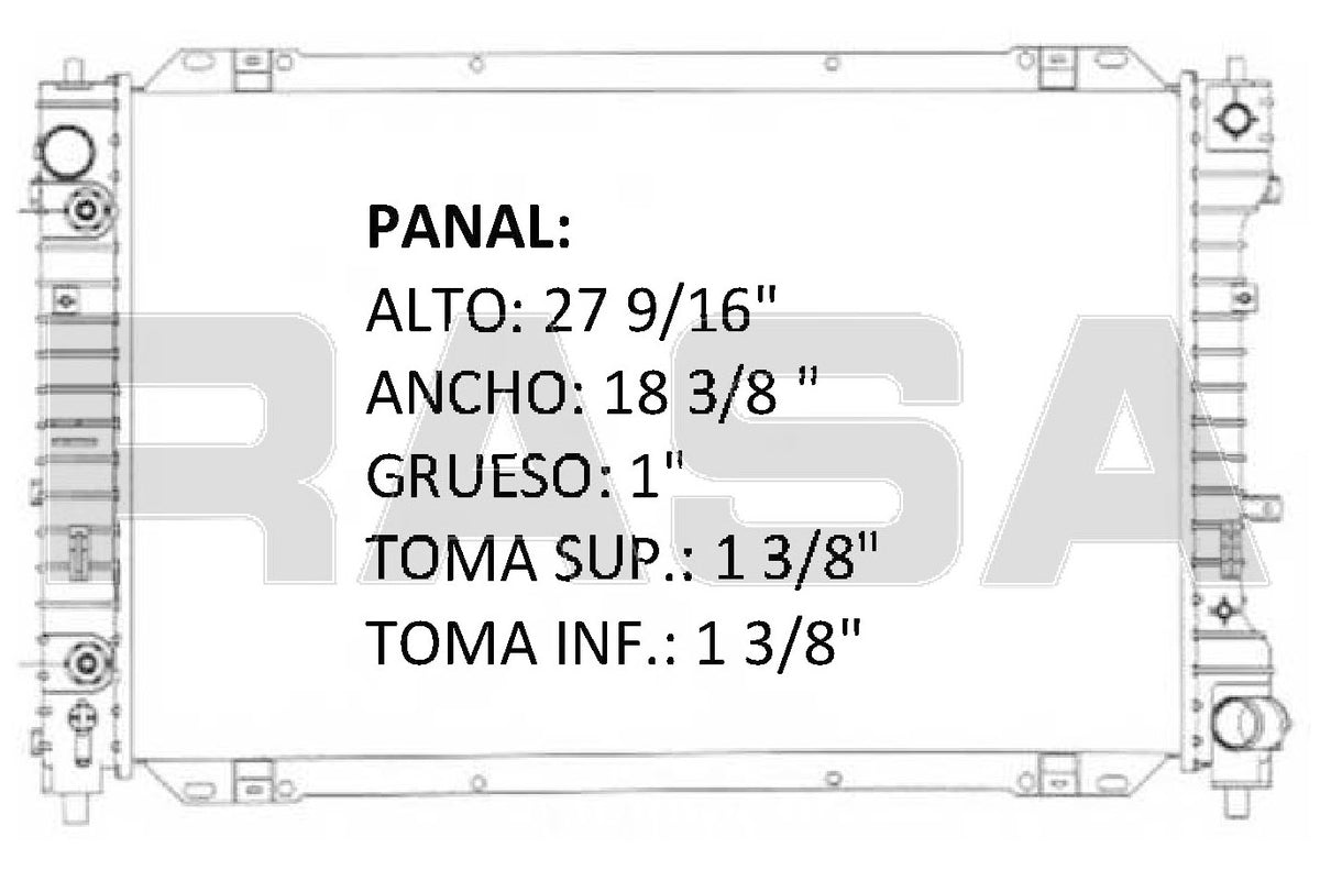 35633 AU RADIADOR ALUMINIO PLASTICO ESCAPE 2.0, 2.3 LTS.L4 01-08 TRANS:AUTOMATICA RASA