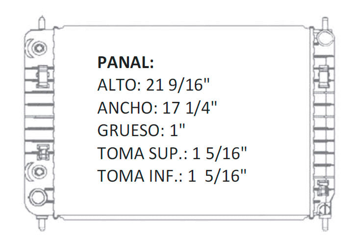 35954 AU RADIADOR ALUMINIO PLASTICO HHR SUV PANEL L4 2 Turbo/2.2 /2.4 06-10 TRANS:AUTOMATICA RASA