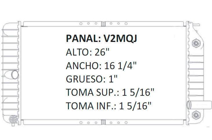 35763 AU RADIADOR ALUMINIO PLASTICO BERETTA / CORSICA / GRAND AM / ACHIEVA / SKYLARK L4/V6 2.3/2.4/3.1 94-98 TRANS:AUTOMATICA RASA