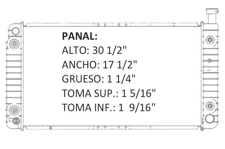 35833 AU RADIADOR ALUMINIO PLASTICO EXPRESS / G SERIES VANS / SAVANA V6/V8 4.3/5.7 96-02 TRANS:AUTOMATICA RASA