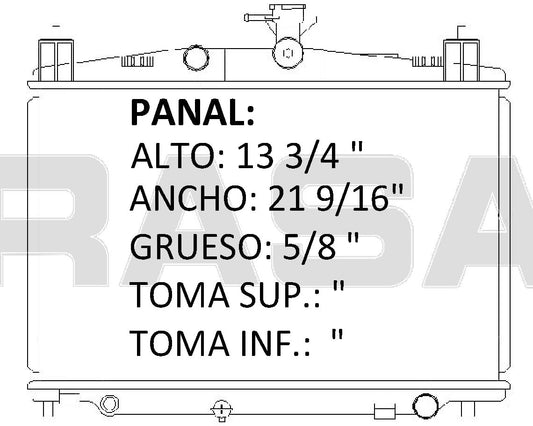 36184 AU RADIADOR ALUMINIO PLASTICO MAZDA 2 11-13 L4 AT 11-13 TRANS:AUTOMATICA RASA