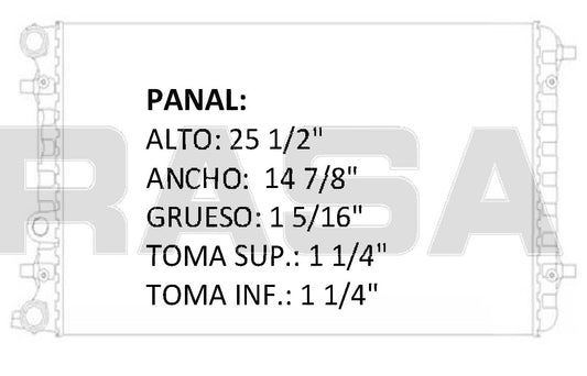 35773 M RADIADOR ALUMINIO PLASTICO BEETLE/BEETLE TURBO/BEETLE TDI 98-06 98-06 MECANICO RASA