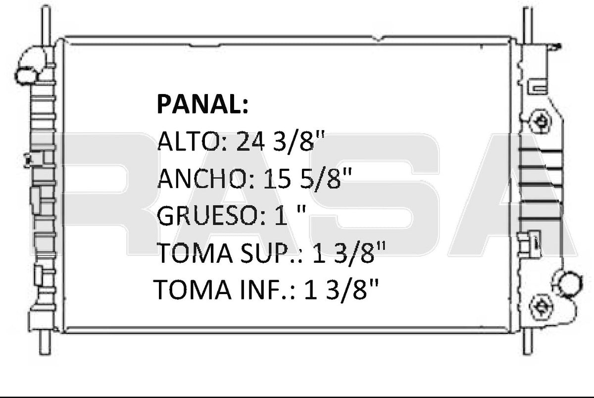 35560 AU RADIADOR ALUMINIO PLASTICO CONTOUR, MISTIQUE, 2 Lt L4, 2.5 Lt V4 95-02 TRANS:AUTOMATICA RASA