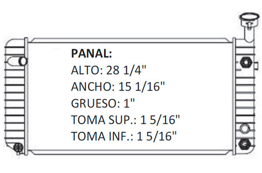 36054 AU RADIADOR ALUMINIO PLASTICO REGAL/LUMINA/GRAN PRIX/ 91-93 V6 3.1L 91-93 TRANS:AUTOMATICA RASA