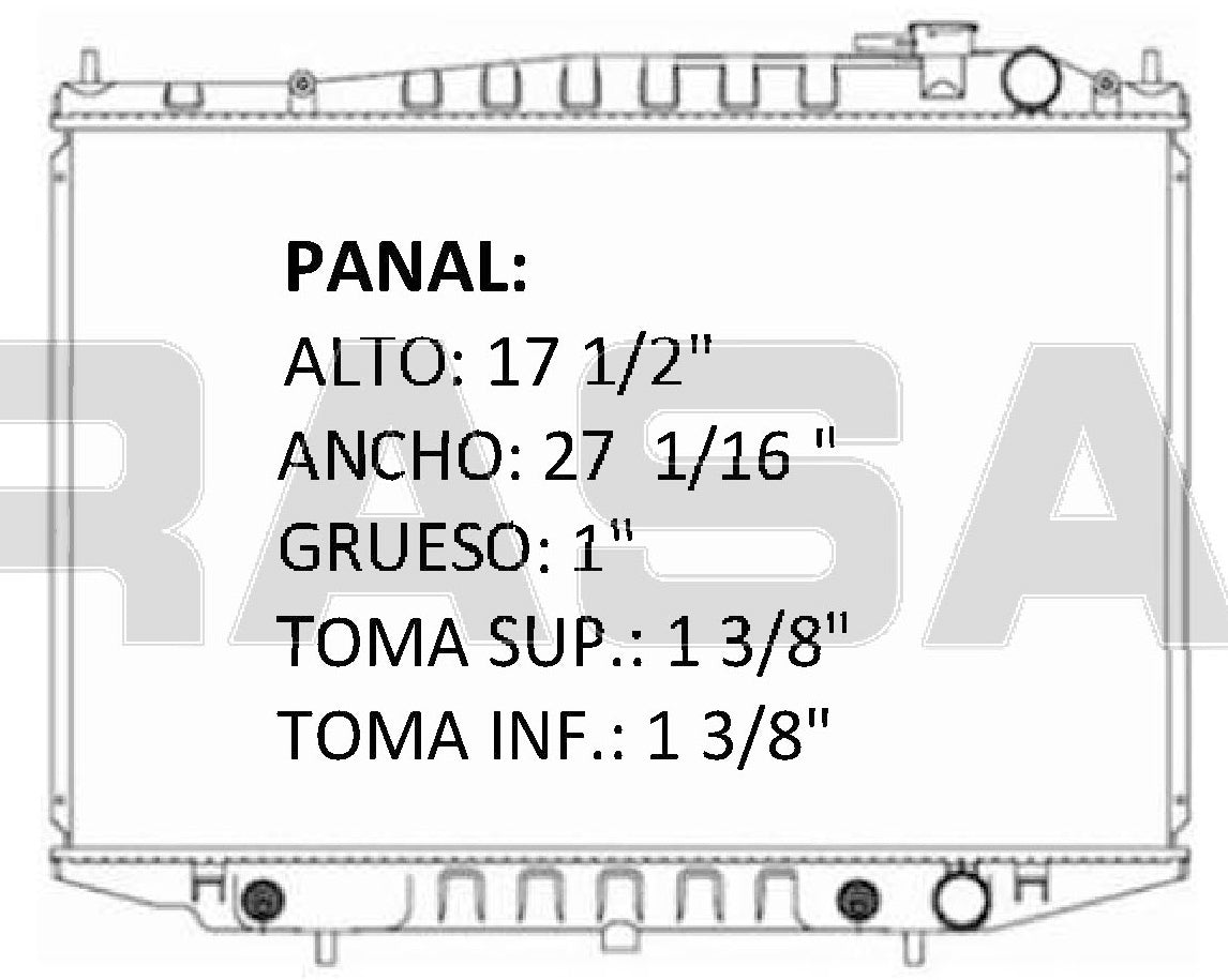 35816 AU RADIADOR ALUMINIO PLASTICO FRONTIER, X-TERRA, D-22 (GASOLINA) L4/V6 2.4/3.3 98-04 TRANS:AUTOMATICA RASA