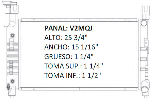 RADIADOR ALUMINO PLASTICO CARAVAN/GRAND CARAVAN V6 3.0 93-95