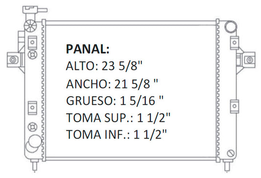 35585 AU M RADIADOR ALUMINIO PLASTICO GRAND CHEROKEE 99-04 MECANICO TRANS:AUTOMATICA RASA