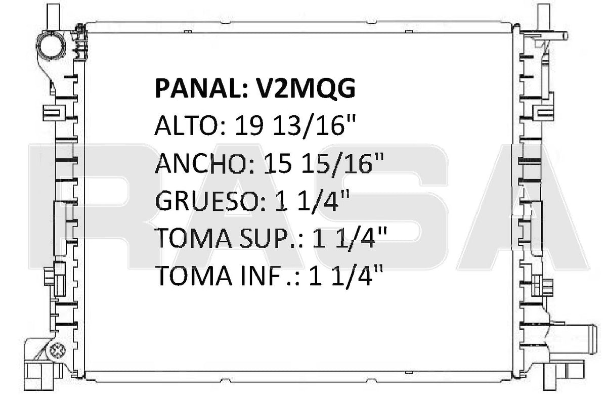 35786 RADIADOR ALUMINIO PLASTICO FIESTA IKON L4 1.6 C/ AIRE 02-07 RASA
