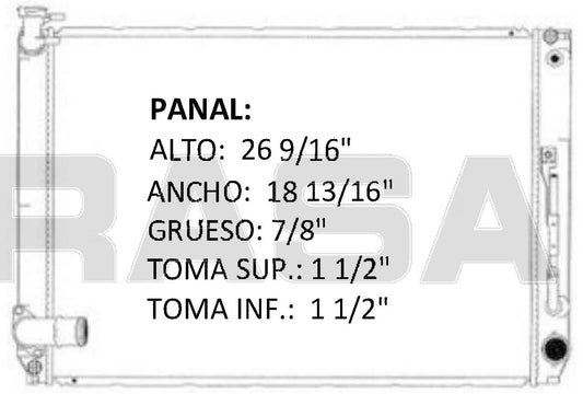 35976 AU RADIADOR ALUMINIO PLASTICO SIENNA 06-07 TRANS:AUTOMATICA RASA