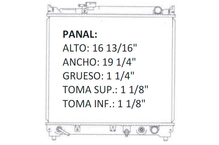 35844 AU RADIADOR ALUMINIO PLASTICO TRACKER/ SUZUKI SIDERICK L4 1.6 96-97 TRANS:AUTOMATICA RASA
