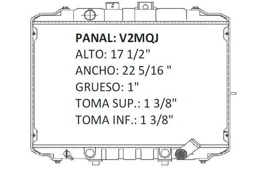 36080 RADIADOR ALUMINIO PLASTICO H100 97-10 L4 2.5/2.6L 97-10 RASA DIESEL