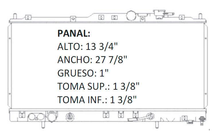 RADIADOR ALUMINO PLASTICO STRATUS / SEBRING / MITSUBISHI ECLIPSE L4 2.4 01-06