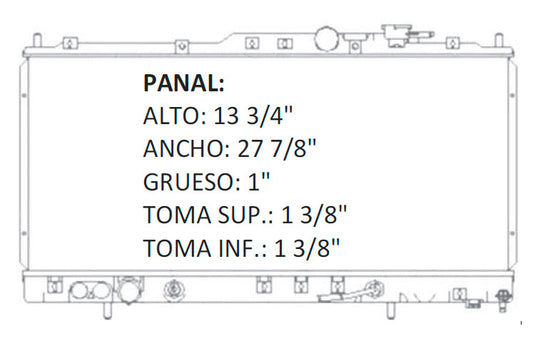 RADIADOR ALUMINO PLASTICO STRATUS / SEBRING / MITSUBISHI ECLIPSE L4 2.4 01-06