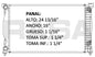 36051 AU M RADIADOR ALUMINIO PLASTICO A4/S4/PASSAT, L4, 1.8 LTS MECANICO 02-06 TRANS:AUTOMATICA RASA