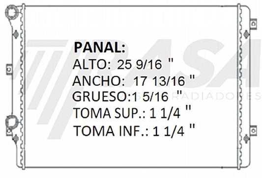 RADIADOR ALUMINIO PLASTICO BORA 05-10 JETTA A6 #RASA#