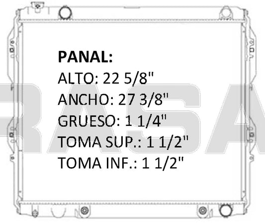 35990 AU RADIADOR ALUMINIO PLASTICO TUNDRA 4.7Lts V8 A/T 00-06 TRANS:AUTOMATICA RASA