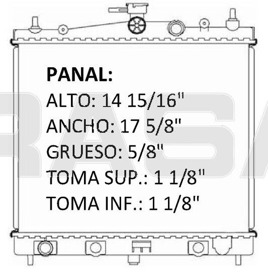 36007 AU RADIADOR ALUMINIO PLASTICO MICRA 1.2 02-10 TRANS:AUTOMATICA RASA